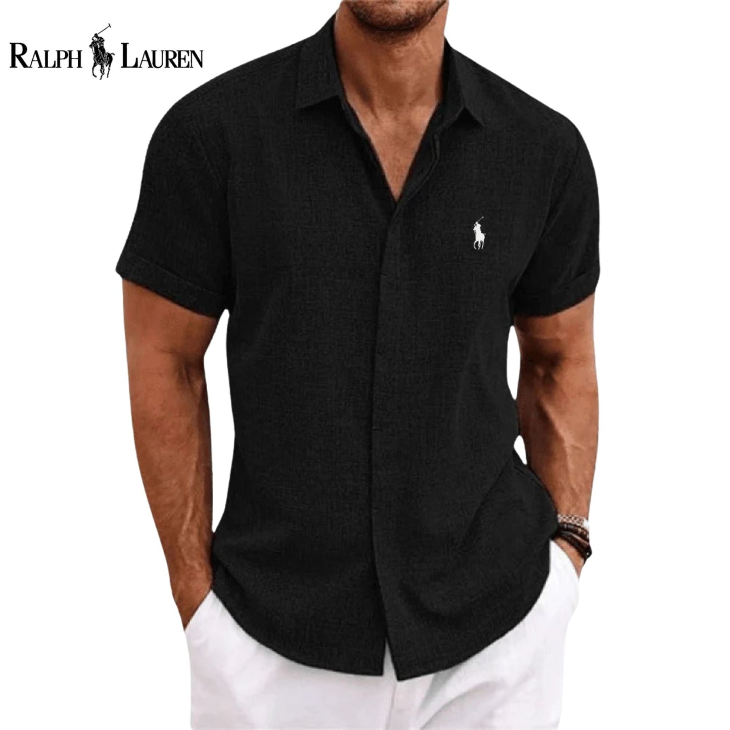 R&L | Pure Linen Short-Sleeve Shirt – Original