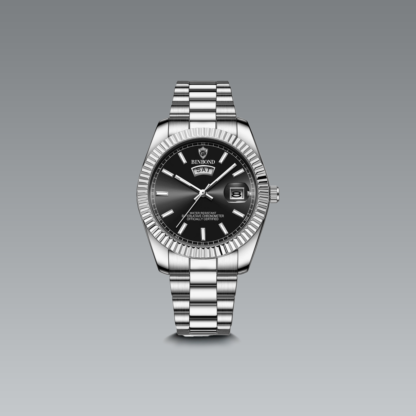 Solare Men'S Watch Noir Silver