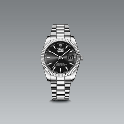 Solare Men'S Watch Noir Silver