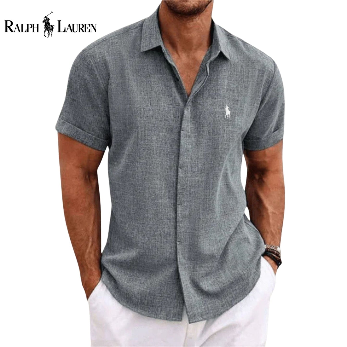 R&L | Pure Linen Short-Sleeve Shirt – Original