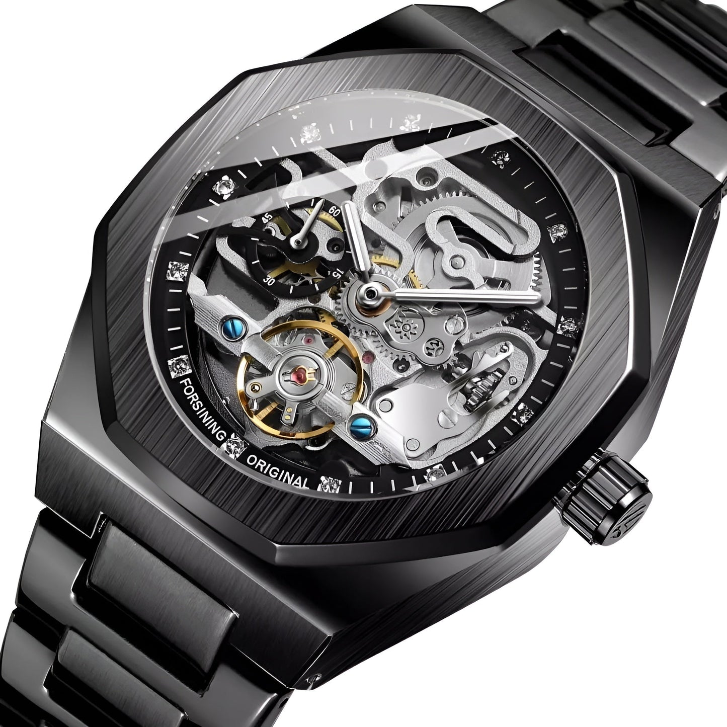 Skeleton Men'S Watch Black