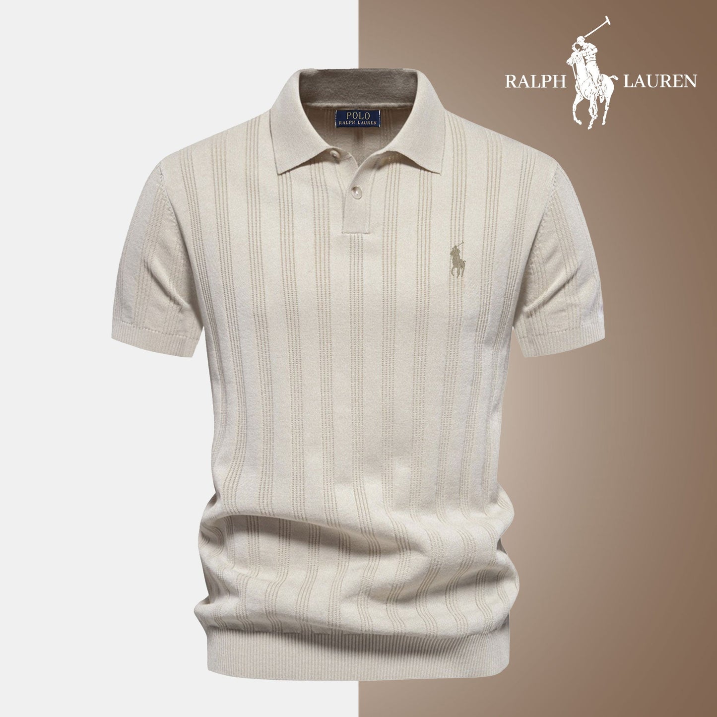Men's Textured Knit Polo Shirt RL