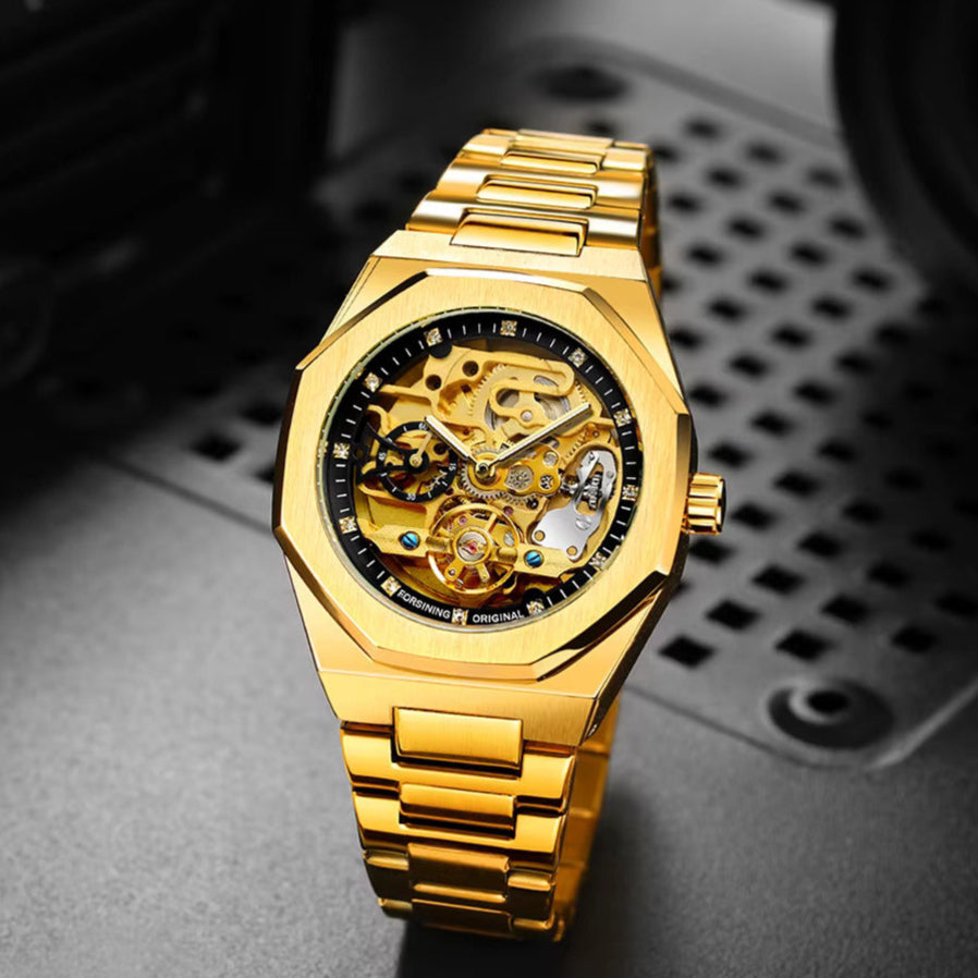 Skeleton Men'S Watch Gold