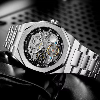 Skeleton Men'S Watch Silver