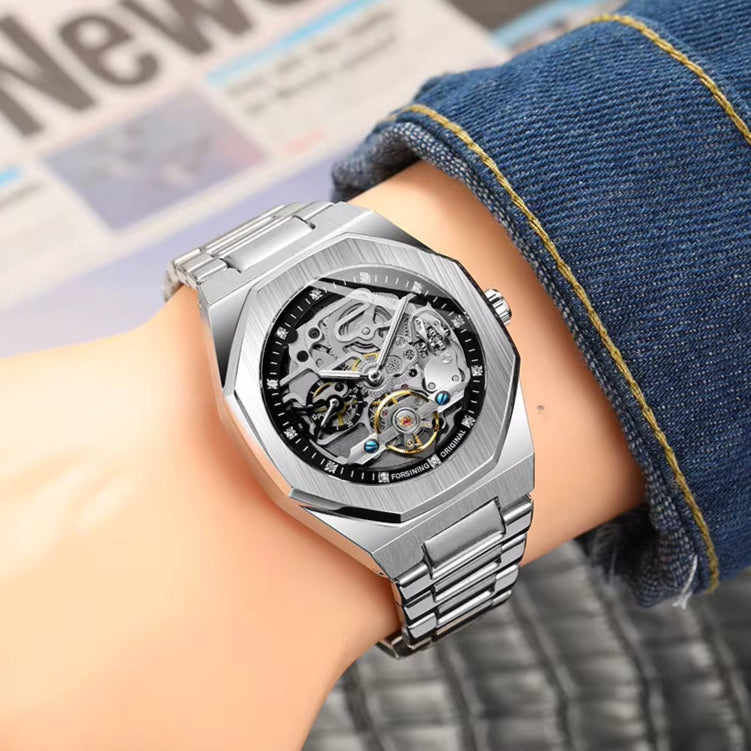 Skeleton Men'S Watch Silver
