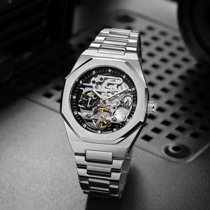 Skeleton Men'S Watch Silver