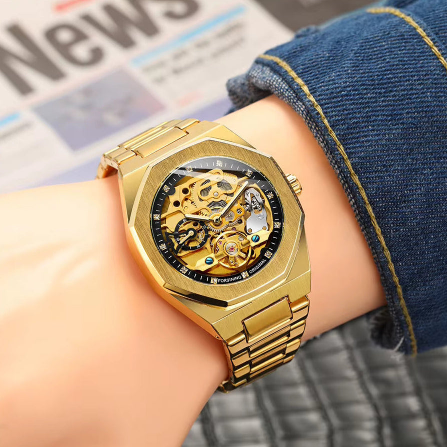 Skeleton Men'S Watch Gold