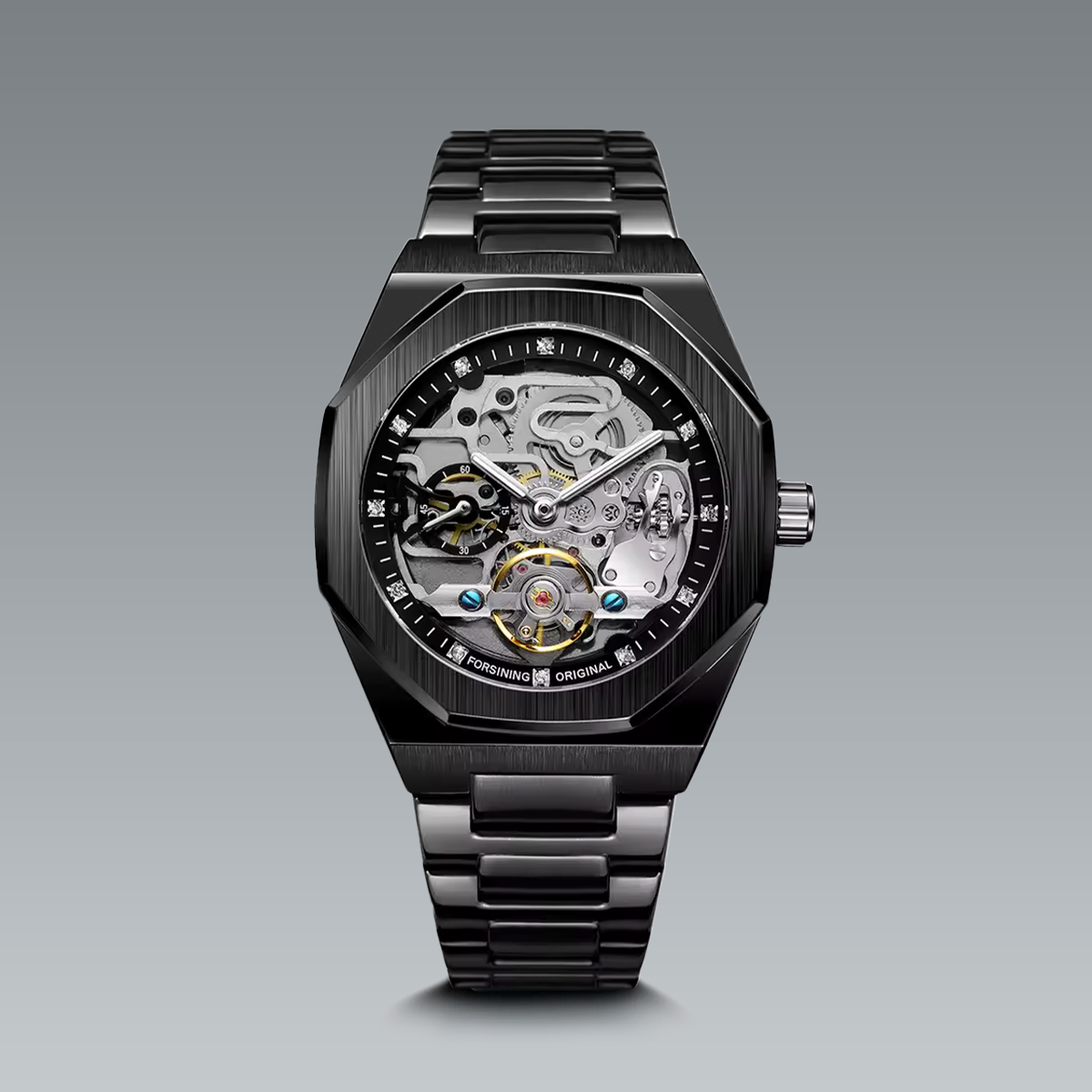 Skeleton Men'S Watch Black