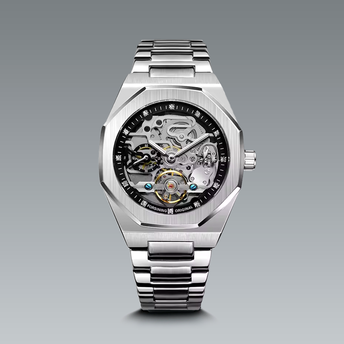 Skeleton Men'S Watch Silver